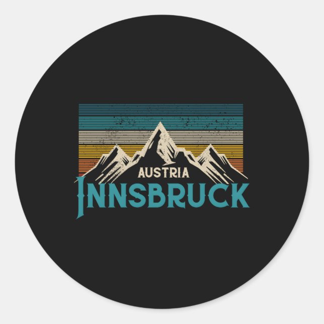 Sticker Rond Ski Innsbruck Austria Mountains (Devant)