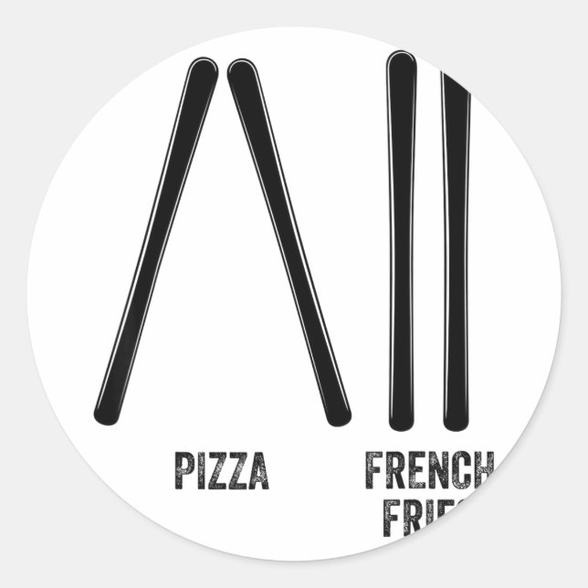 Sticker Rond Ski instructor pizza &amp; french fries how to (Devant)