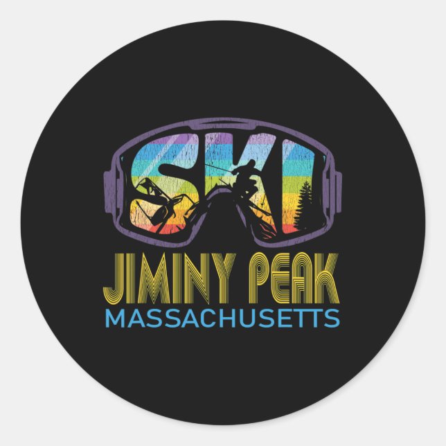 Sticker Rond Ski Jiminy Peak Machusetts Skiing Vacation  (Devant)