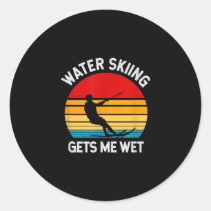 Sticker Rond Ski Lover Le Ski En Eau Drôle Me Fait Humide