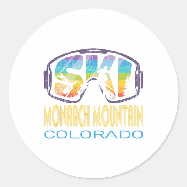 Sticker Rond Ski Monarch Mountain Colorado Vacances ski (Devant)