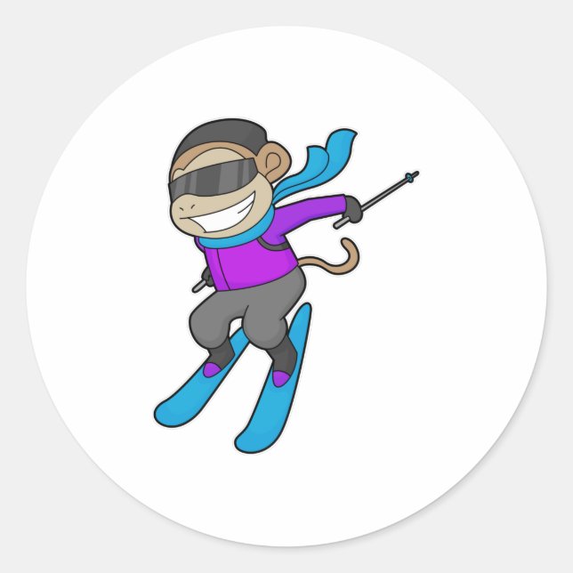 Sticker Rond Ski Monkey (Devant)