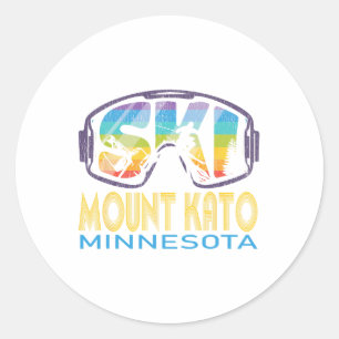 Sticker Rond Ski Mont Kato Minnesota Vacances ski