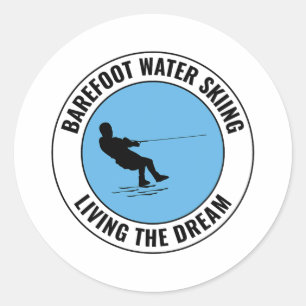 Sticker Rond Ski nautique à pied Motorboat Sport Activi aquatiq