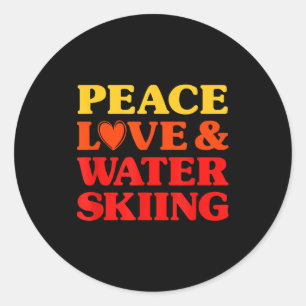 Sticker Rond Ski nautique j'aime le ski nautique pour les femme