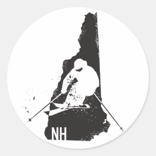 Sticker Rond Ski New Hampshire