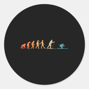 Sticker Rond Ski Nordic Art Hommes Ski De Snowboard Femmes Lo