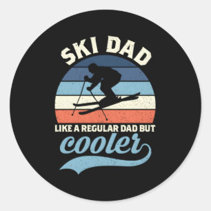 Sticker Rond Ski Papa Ski Ski Papa