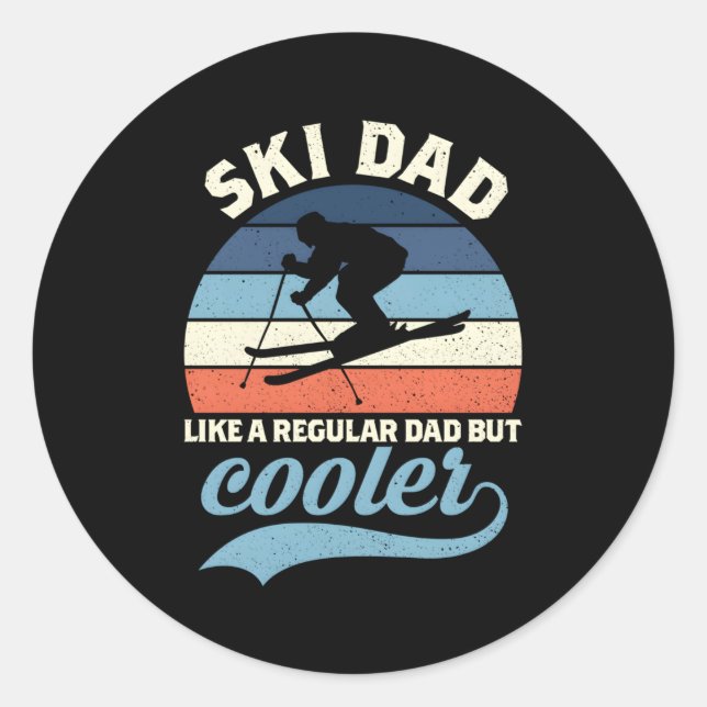 Sticker Rond Ski Papa Ski Ski Papa (Devant)