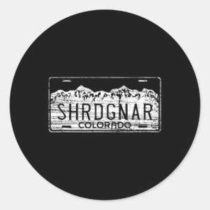 Sticker Rond Ski Snowboard Colorado Licence Plaque Shredding Gn