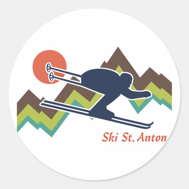 Sticker Rond Ski St. Anton (Devant)