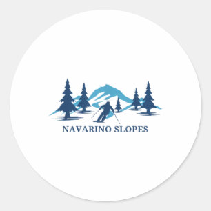 Sticker Rond Ski Station de ski de Navarino Slopes Wisconsin Sk
