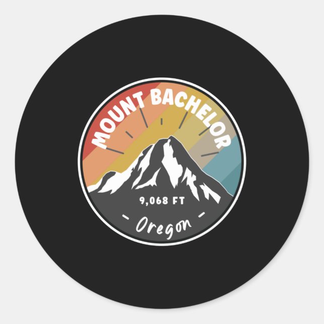 Sticker Rond Ski Sur Le Mont Bachelor - Oregon (Devant)