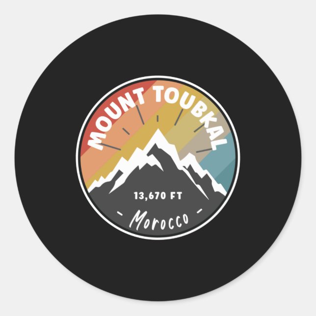 Sticker Rond Ski Sur Le Mont Toubkal - Maroc (Devant)