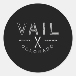Sticker Rond Ski Vail Colorado