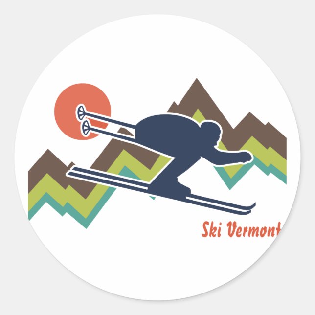 Sticker Rond Ski Vermont (Devant)
