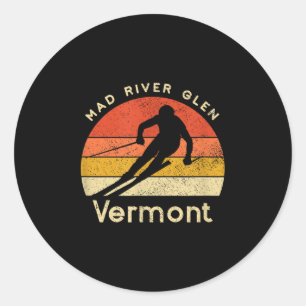 Sticker Rond Ski vintage Mad River Glen Vermont Mountain