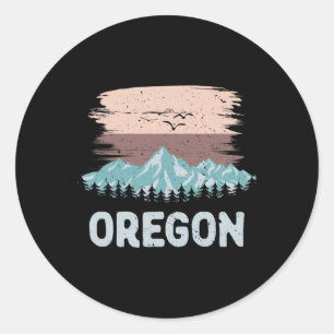 Sticker Rond Ski vintage T Chemise Oregon Snowboard Mountai