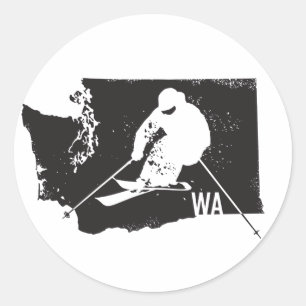 Sticker Rond Ski Washington