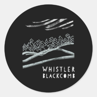 Sticker Rond Ski Whistler Snowy Mountain Slope