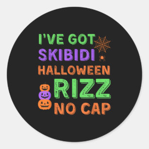 Sticker Rond Skibidi Halloween Rizz - Chemise drôle de Rizz pou