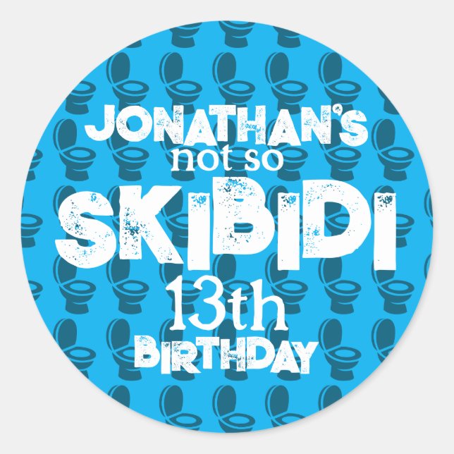 Sticker Rond Skibidi Toilet fête d'anniversaire (Devant)