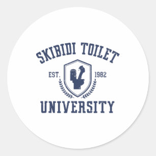 Sticker Rond Skibidi Toilet University Funny Skibidi Mème
