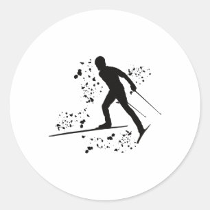 Sticker Rond Skieur de fond Ski nordique Xc _16 
