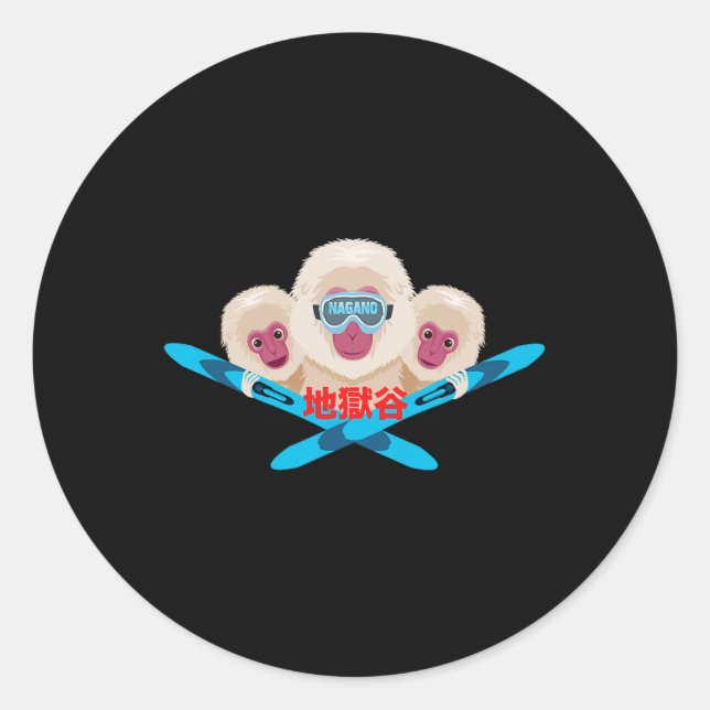 Sticker Rond Skieur de Nagano  (Devant)