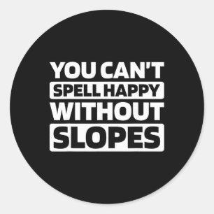 Sticker Rond Skieur Ski Sports d'hiver - Ski