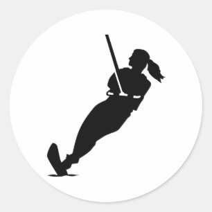 Sticker Rond Skieuse nautique
