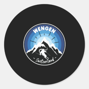 Sticker Rond Skiing