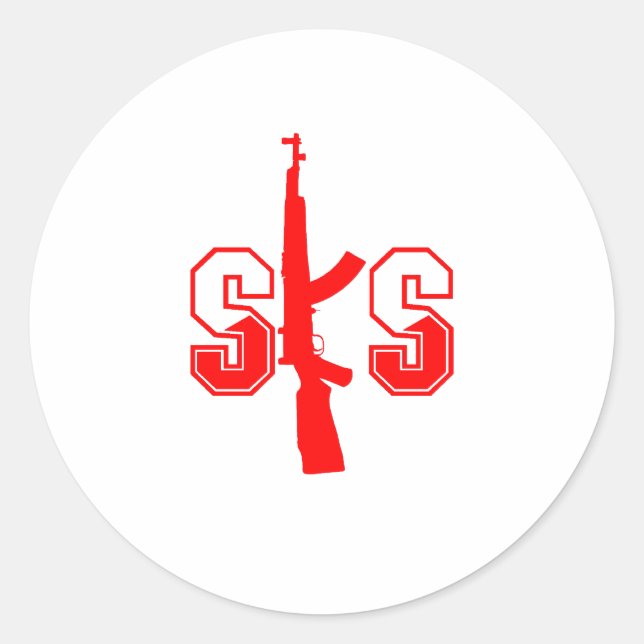 Sticker Rond SKS Assault Rifle Logo Red.png (Devant)