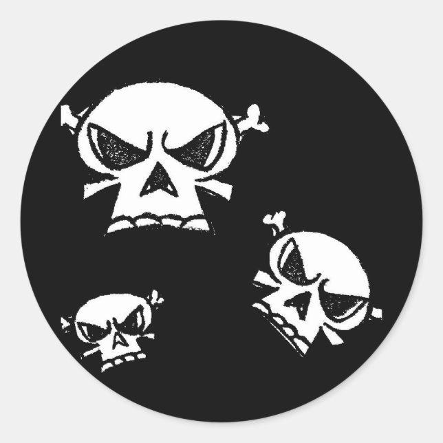 Sticker Rond Skull Boys par Justyn Johnson (Devant)