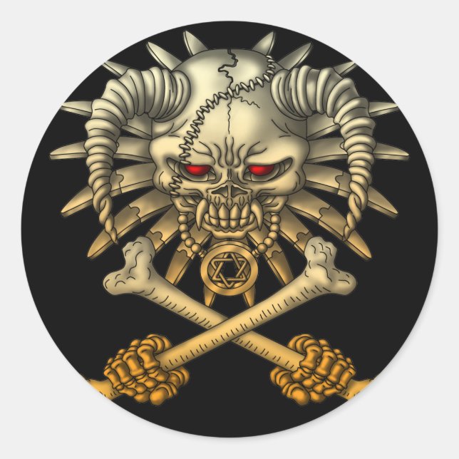 Sticker Rond skull cross (Devant)