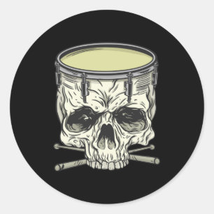 STICKER ROND SKULL DRUM