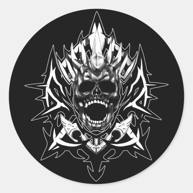 STICKER ROND SKULL-X (Devant)