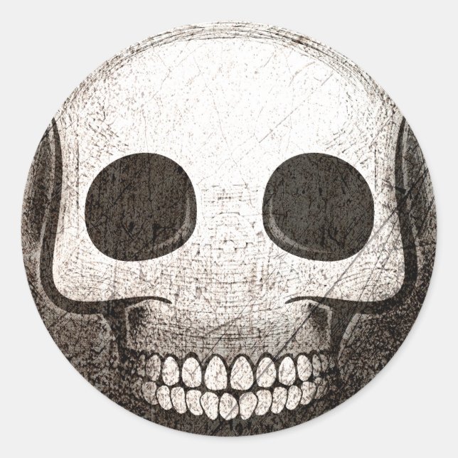 Sticker Rond Skullmoji Vintage (Devant)