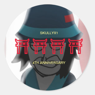 Sticker Rond Skullyx1 4th Ann