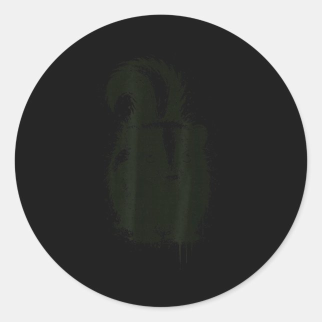 Sticker Rond Skunk Ink Art Nge Aesthetic Pest Forest Animal Rtr (Devant)