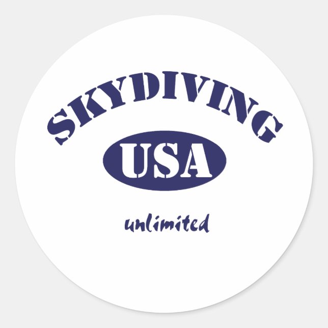 Sticker Rond Sky Dive USA illimité (Devant)