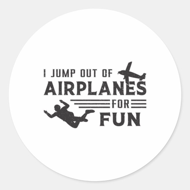 Sticker Rond Skydive Skydive Skydiver Jump Plane Idée cadeau (Devant)