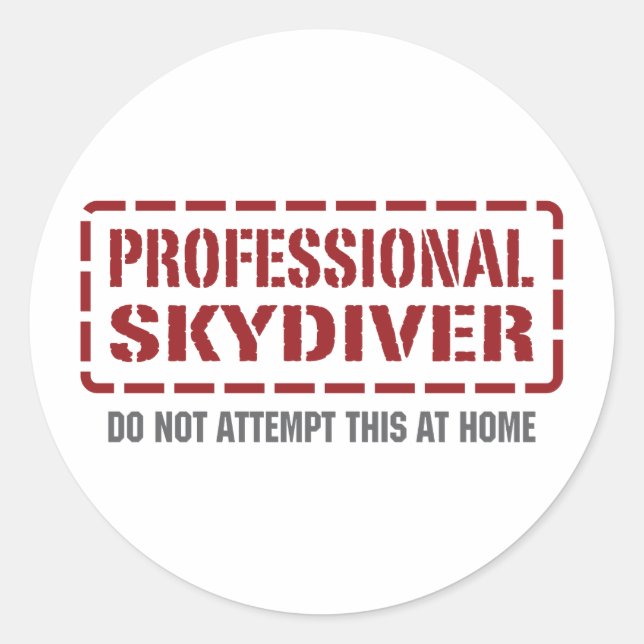 Sticker Rond Skydiver professionnel (Devant)