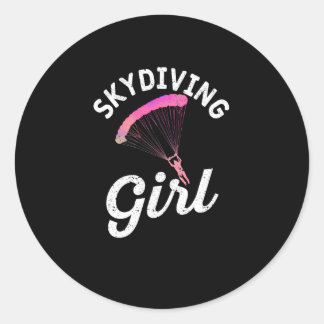 Sticker Rond Skydiving girl Sky Diver