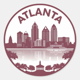 Sticker Rond Skyline Atlanta Georgia