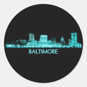 Sticker Rond Skyline Baltimore