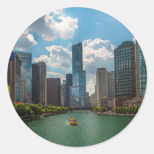 Sticker Rond Skyline Chicago