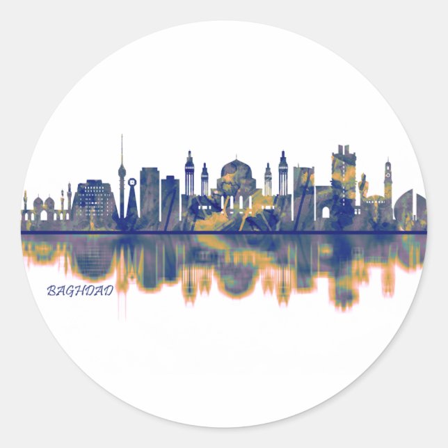 Sticker Rond Skyline de Baghdad (Devant)