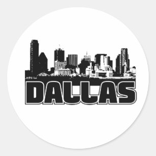 Sticker Rond Skyline de Dallas
