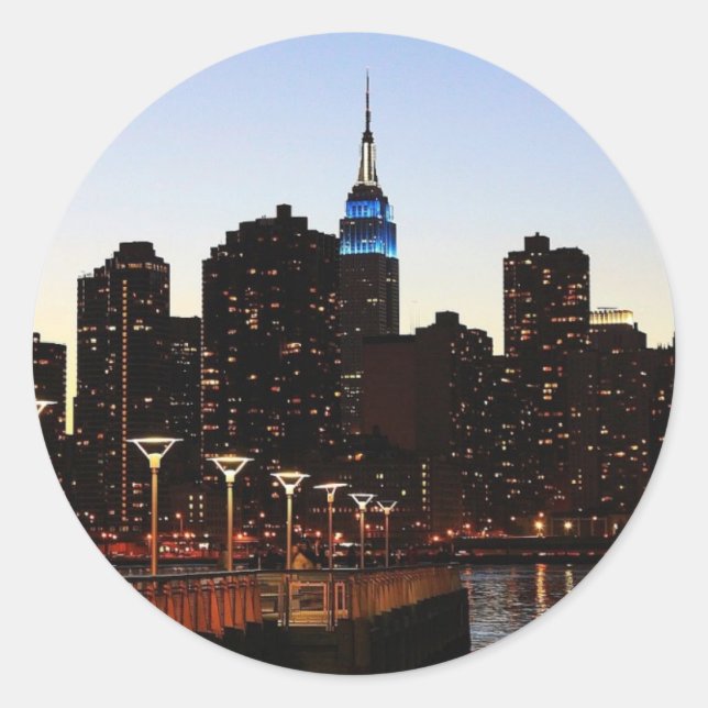 Sticker Rond Skyline de New York (Devant)